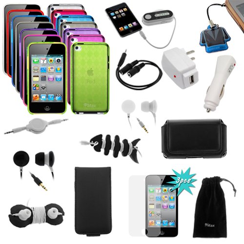GTMax 23 Items Accessories Bundle kit for Apple iPod touch 8GB 32GB 64GB (2011 New 4th Generation) 4 4G