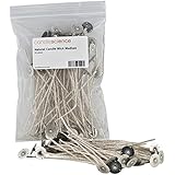 CandleScience 50 Piece Natural Candle Wick, Medium
