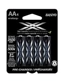 eneloop XX 2500mAh Typical / 2400 mAh Minimum, High Capacity, 4 Pack AA Ni-MH Pre-Charged Rechargeable Batteries