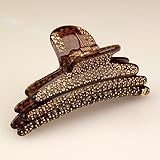 IMAGE OF Rappelle Golden Amber - Cubitas Duchamp Collection (Made in France, Hand-set crystal jewelry, Claw Clip)