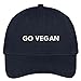 Trendy Apparel Shop Go Vegan Embroidered Soft Low Profile Adjustable Cotton Cap - Navy