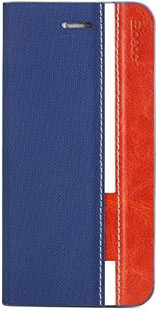 Samsung Galaxy Alpha Case - Poetic Samsung Galaxy Alpha Case [FlipBook Series] - [Lightweight] [Professional] PU Leather Protective Flip Cover Case for Samsung Galaxy Alpha Navy Blue/Brown (3 Year Manufacturer Warranty From Poetic)