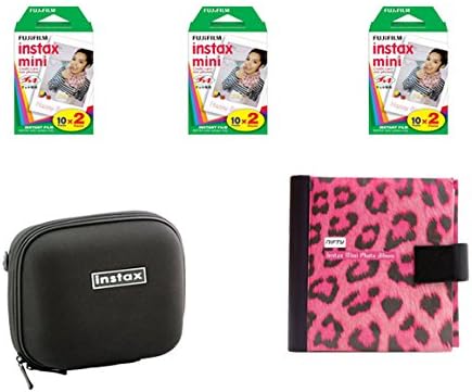 Fujifilm Instax Mini Camera Essentials Kit: Case, Pink Photo Album and Film (60 images) by MPC