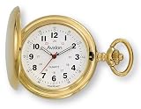 Avalon Goldtone Covered Pocket Watch with Chain, # 4042G