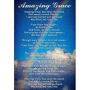 Amazing Grace Lyrics Printable Poster