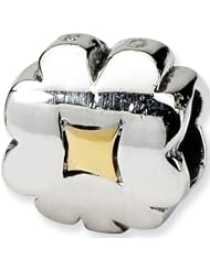 Reflection Beads Silver 14kt Irish Clover Celtic Bead
