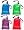 Assortment (Blue, Green, Purple, Red)