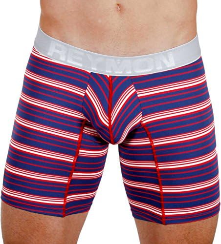 Reymon 3027 - Striped Microfiber Long Boxer Underwear-A-Small