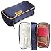 JAVOedge Double Sided Makeup Cosmetic Bag and Jewelry Travel Multi-Function Organizer (Dark Blue)