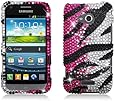Aimo SAML300PCLDI675 Dazzling Diamond Bling Case for Samsung Galaxy Victory 4G LTE L300 - Retail Packaging - Zebra Pink Waterfall