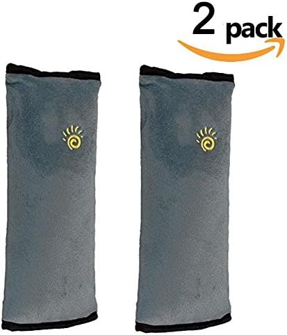 Kids Travel Pillow, Leeberry Travel Neck Pillow Cushion for Children, Car Seat Belt Pillow (Grey, Pack of 2)