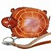 Handmade Real Leather Coin Purse W/wristlet Strap, a Turtle Pattern,zip Closure. A Unique Leather Craft Item (Brown)