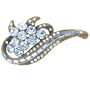 Scroll Pale Blue Flower Fashion Jewelry