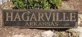 IMAGE OF HAGARVILLE, ARKANSAS - Rustic Hand Painted Wooden Sign - 9.25 X 48 Inches