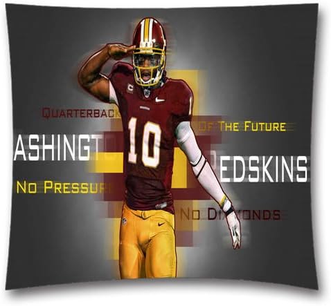 NFL Washington Redskins Graphic Snap on Pillowcase-Kings Bedding Decortative Piilow Case-18"x18" Cotton Cushion Cover-Pillowcase for Football Fans