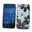 Apple iPhone 4 (NOT 4S) (AT&T) Back-Style Hard Case Perforated Mesh Image Cover "Brown Flowers" Design