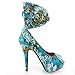 Show Story Multicoloured Floral/Animal Pattern Gladiator Platform Pumps,LF30402