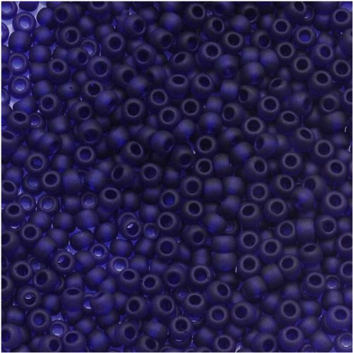 Toho Round Seed Beads 11/0 #8DF 'Transparent Frosted Cobalt' 8g
