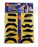 10 Packs Of Fake Moustaches Mustache Party Costume New