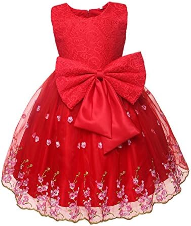 NEW Kid Flower Girl Pageant Wedding Party Formal Birthday Dress Red SZ 4-8 Z646 (30(suitable for 7 years))