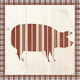 Americana Pig by Sarah Adams 10.00X10.00. Art Poster Print