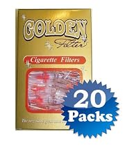 Golden Cigarette Filters! Get the Nic & Tar Out of Your Smoke! 20 Packs! (400 Filters Total! ONLY $1.43 per pack!)