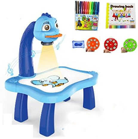 Kids Multifunctional Educationally Drawing Toys Sets Painting Toy projector Learning Drawing Desk 12 Pens 24 Patterns