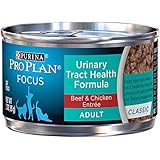Purina Pro Plan Focus Adult Urinary Tract Health Formula Beef & Chicken Entree Cat Food (24 Pack), 3 oz