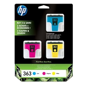 HP - 363 - Pack Vivera d'origine 3 Couleurs Cyan Magenta Jaune