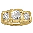 18K Yellow Gold Three-Stone Diamond Ring