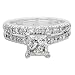 CERTIFIED PRINCESS DIAMOND RING SET 1.48 CT E VS1 18K