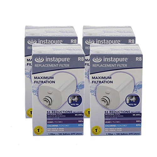 Instapure INSTAPURE_R8_WHITE_4_PACK Replacement Filter, White, 4-Pack