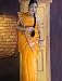 Designer Golden Yellow Pure Silk Indian Belly Dance Dress Wrap Sari Saree with Blouse