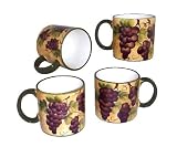 4PC COFFEE MUG, TUSCAY GRAPE WINE DECOR BLOW OUT SALE!!