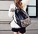 AM Landen Leopard PU Studded Backpacks School Bag Medium Size