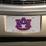 Auburn Tigers Silver Polka Dot Mirrored License Plate