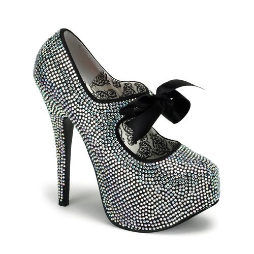 5 3 4 Inch Heel Sexy High Heel Shoes Rhinestone Mary Janes Concealed Platform Satin Ribbon Bow Pink Gold Red