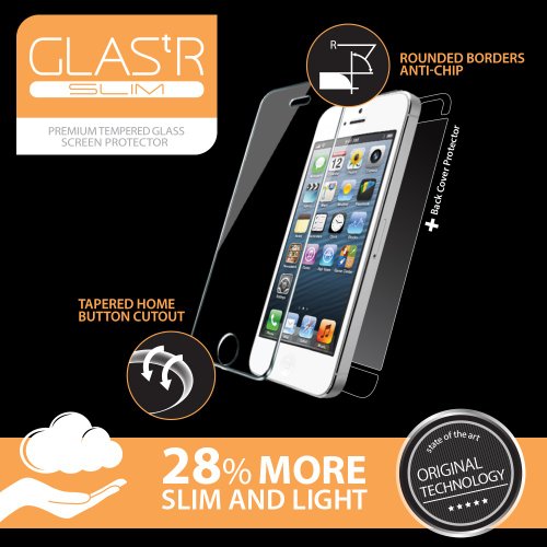 【国内正規品】SPIGEN SGP iPhone5/5S/5C シュタインハイル GLAS.t R スリム リアル スクリーン プロテクター(背面保護フィルム同梱)【SGP10111】