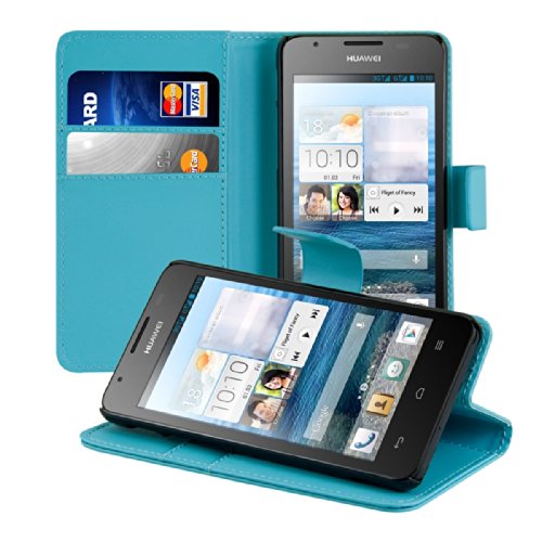 kwmobile Elegant synthetic leather case for the Huawei Ascend G520 / G525 with magnetic fastener and stand function in light blue