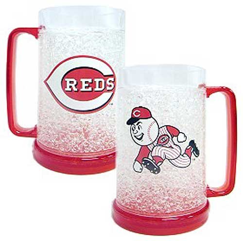 Cincinnati Reds Freezer Mug - Set of Two Crystal Glasses