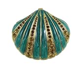 Shell Trinket Box Bejeweled Blue
