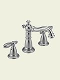Delta Faucet 3555SS-216SS Victorian Double-Handle Widespread Lavatory Faucet with Metal Pop-Up, Stainless