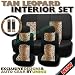 New and Exclusive Mesh Animal Print Interior Set Brown Leopard 11pc Seat Covers Front & Back Lowback, Back Bench, Steering Wheel & Seat Belt Covers - Padded Comfort - Tan Safari