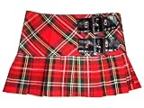 Hell Bunny Red Tartan Mini Skirt w/buckles
