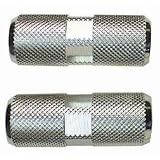 Black Ops Knurled Pro 3/8 BMX Axle Pegs, Double Sided, Silver