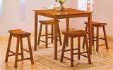 Five Piece Oak Finish Pub Dinette Set