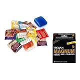 Trojan MAGNUM LARGE SIZE Latex Condoms Lubricated 36 ea and Trustex Assorted Flavors Premium Latex Condoms Lubricated 12 condoms with Travel Condom Compact Safe Sex Kit Trojan MAGNUM LARGE SIZE Latex Condoms Lubricated 36 ea and Trustex Assorted Flavors Premium Latex Condoms Lubricated 12 condoms with Travel Condom Compact Safe Sex Kit