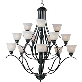 Maxim Lighting 11809ICBK Linda 15 Light Large Foyer Chandelier in Black with Ice glass by Maxim Lighting