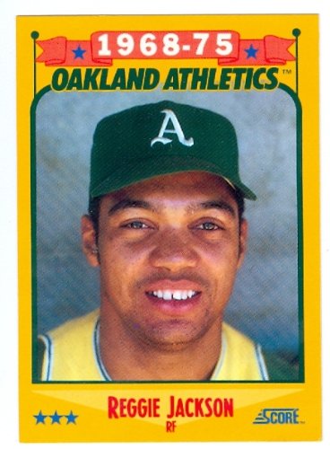 Reggie Jackson baseball card 1988 Score #500 (Oakland Athletics) 67