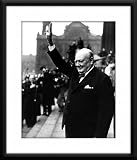 Winston Churchill Framed And Matted 8x10 B&W Photo (Wearing a Suit)
